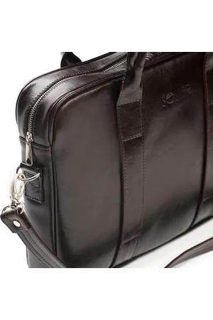 Solier Pánská kožená taška SL20 dark brown