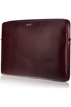 Solier Kožené vínové pouzdro na notebook 13" SA23 13CALI BURGUNDY