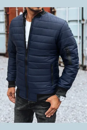 Basics from Amsterdam Modrý prošívaný bomber TX2205z