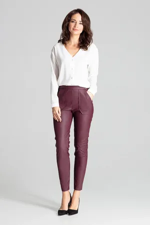 LENITIF Kalhoty s kapsami L072 Deep Red