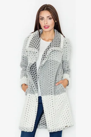 Figl Pletený šedý kardigan M507 Grey