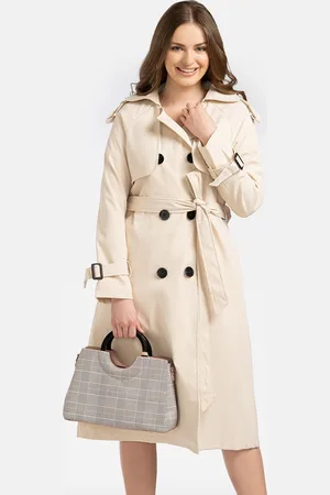 Perso Dámský elegantní dvoudílný béžový trenčkot MAE 230019 F - Beige