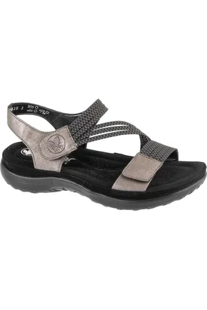 Rieker Šedo-černá dámské sandály s pásky Sandals 64870-42