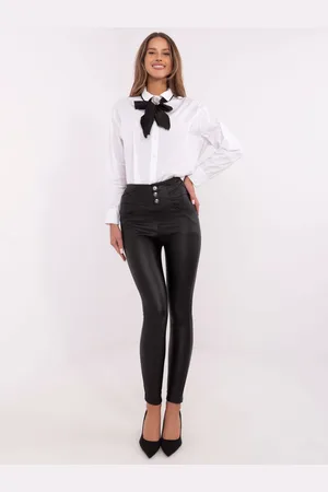 Basics from Amsterdam Černé dámské koženkové kalhoty s kapsami NM-SP-AM-0103.50-black