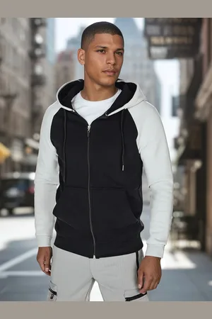 Basics from Amsterdam Bílo-černá pánská mikina na zip BX5872