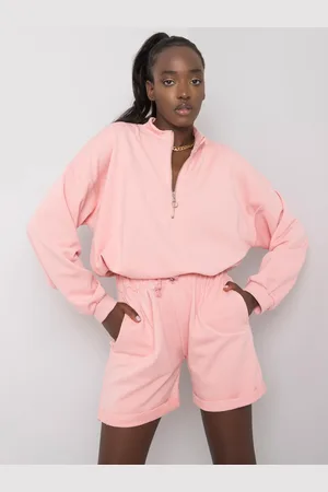 Basics from Amsterdam Světle růžová krátká tepláková souprava mikiny a šortek -EM-KMPL-598.73-pink