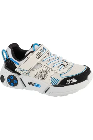 Skechers Bílé chlapecké tenisky Gametronix 2.0 402270L-WBKB