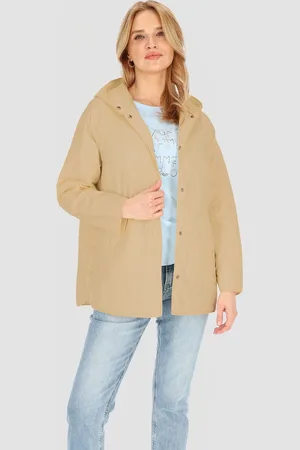 Perso Béžová dámská prošívaná bunda s kapucí BLE 251047 F - Beige