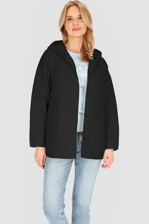 Perso Černá dámská prošívaná bunda s kapucí BLE 251047 F - Black