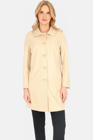 Perso Béžový dámský lehký přechodový kabát BLE 252675 F - Beige