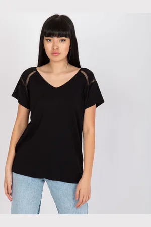 Fancy Černé dámské tričko s krátkými rukávy FA-BZ-7237.40P-black