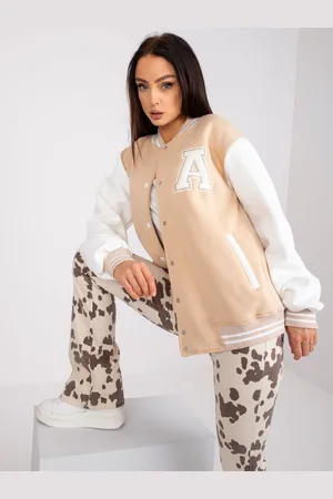 Basics from Amsterdam Béžovo-bílý mikinový bomber Palma -EM-BL-697.88-beige-white