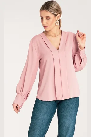 Figl Růžová dámská elegantní saténová halenka M1135 Pink