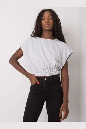 Fancy Světle šedý dámský krátký top FA-BL-7111.66P-gray