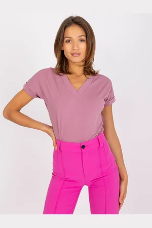 BASIC FEEL GOOD Růžové basic tričko Severine se srdíčkem na boku RV-TS-7666.19-pink