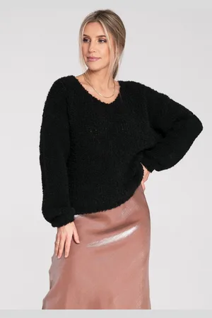 Figl Dámský černý svetr s dlouhými rukávy M1108 Black