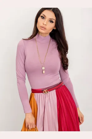 RUE PARIS Dámské růžové tričko se stojáčkem RV-BZ-5210.19-dark pink