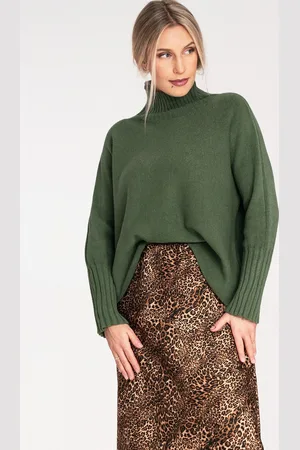 Figl Olivově zelený dámský viskózový rolák s dlouhým rukávem M1101 Olive Green
