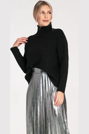 Figl Černý dámský viskózový rolák s dlouhým rukávem M1101 Black S/M
