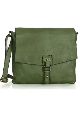 Marco mazzini Kožená crossbody kabelka - zelená v46e