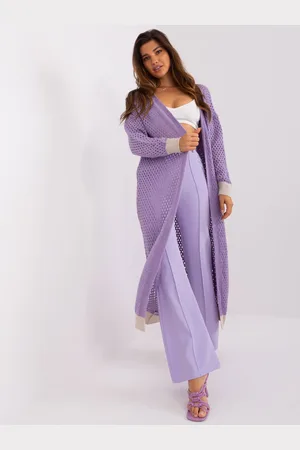 Basics from Amsterdam Světle fialový pletený dlouhý kardigan -BA-SW-8039.39P-light purple