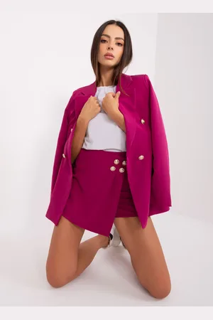 Italy Moda Fuchsiový elegantní komplet saka a šortek DHJ-KMPL-6215.27-fuchsia