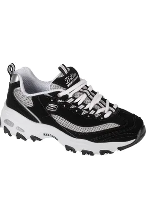 Skechers Černé kožené tenisky na platformě D