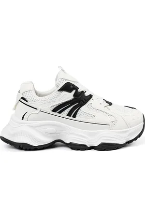 SHELOVET Bílo-černé dámské sneakersy na hrubé podrážce 88218W