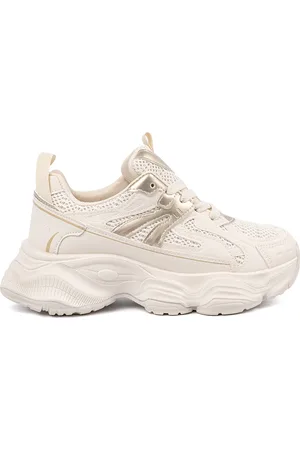 SHELOVET Světle béžové dámské sneakersy na hrubé podrážce 88218BE