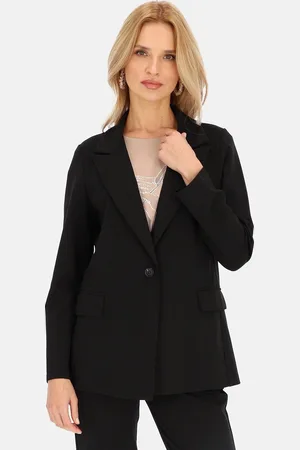 Perso Černé dámské sako s viskózou VEE 242404 F - Black