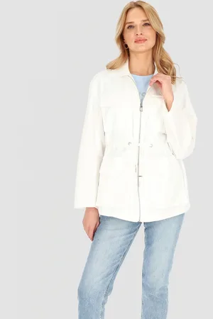 Perso Bílá lehká dámská parka na zip BLE 252679 F - White