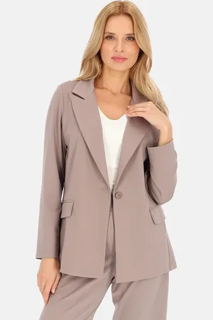 Perso Béžové dámské sako s viskózou VEE 242404 F - Beige