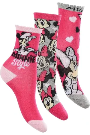 Minnie Trojbalení dívčích ponožek - růžová/šedá/růžová