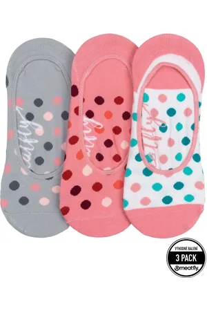 MEATFLY Ponožky Low Socks Triple Pack White / Pink