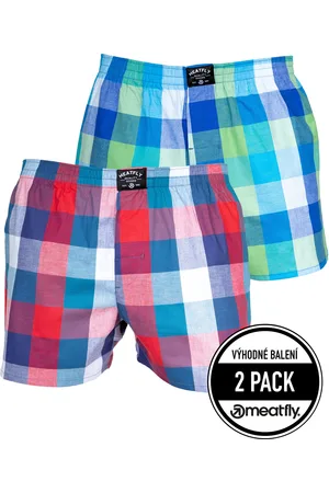 MEATFLY Pánské boxerky Doug Navy Red / Green