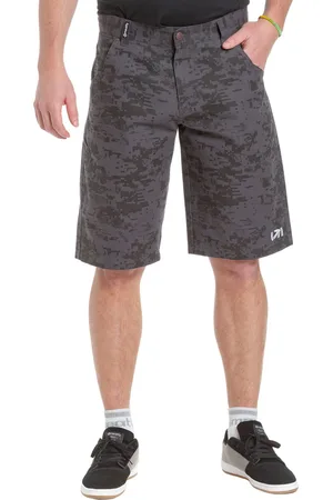 MEATFLY Pánské kraťasy Icon Grey Binary Camo