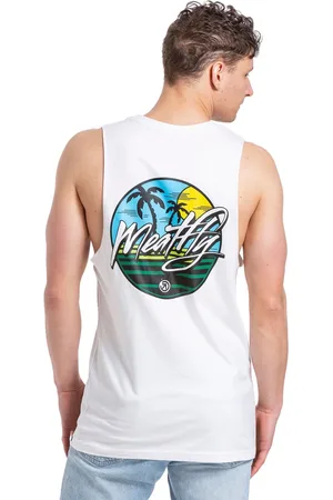 MEATFLY Pánské tílko Dipped White Beacher