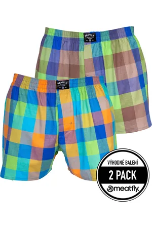 MEATFLY Pánské boxerky Doug Orange / Brown