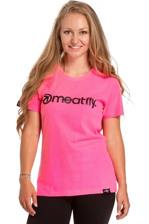 MEATFLY Dámské tričko Ladies MF Logo Neon Pink