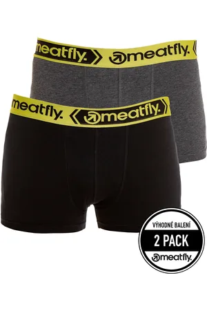 MEATFLY Pánské boxerky Balboa Boxershorts Double Pack Grey Heather/Black