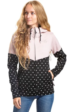 MEATFLY Dámská technická mikina Omni Powder Pink/Black Dots