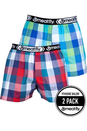 MEATFLY Pánské boxerky Gigi Navy Red / Green