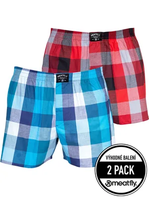MEATFLY Pánské boxerky Doug Blue / Red