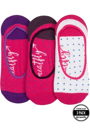 MEATFLY Ponožky Low Socks Triple Pack Fuchsia Dots