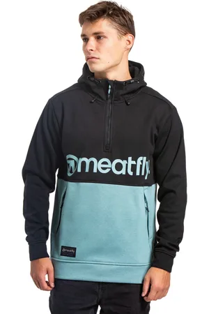 MEATFLY Pánská technická mikina Tason Black/Dusty Mint
