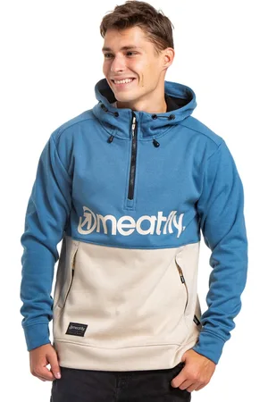 MEATFLY Pánská technická mikina Tason Slate Blue/Sand