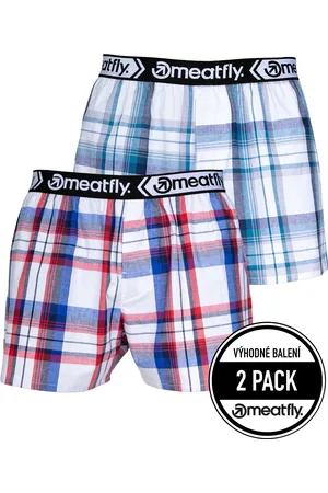 MEATFLY Pánské boxerky Gigi White Red / Blue