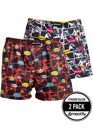 MEATFLY Pánské boxerky Agostino Red/Black Comics