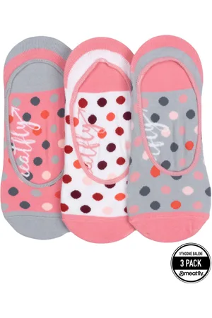 MEATFLY Ponožky Low Socks Triple Pack Grey / Pink