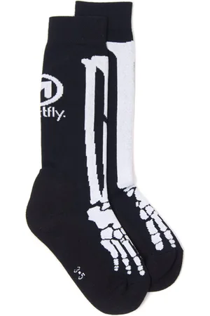MEATFLY Ponožky Bones Long Black